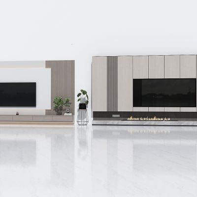 现代轻奢客厅电视背景墙