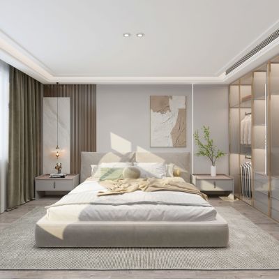现代轻奢极简卧室