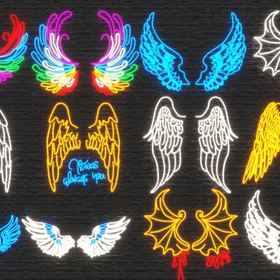 装饰灯翅膀霓虹灯