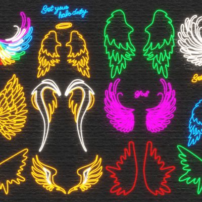 装饰灯翅膀霓虹灯