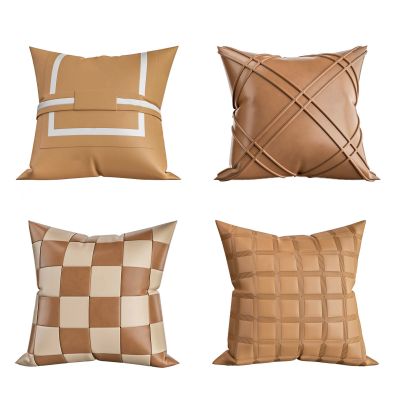  现代皮革抱枕