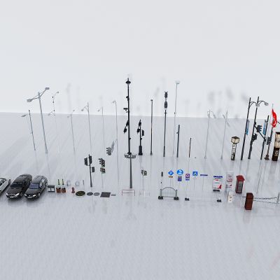 现代户外路灯杆3D模型