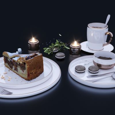咖啡点心餐具摆盘