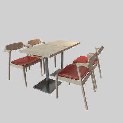 快餐桌椅3D模型