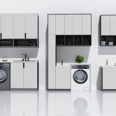 现代阳台洗衣柜