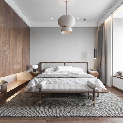 现代侘寂风卧室