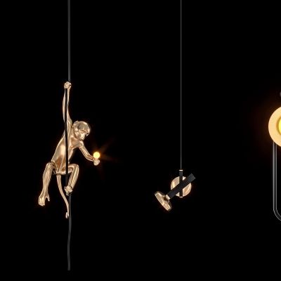 床头金属小吊灯组合