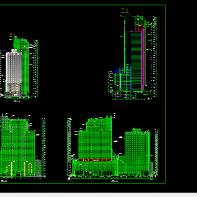 财富广场立面图