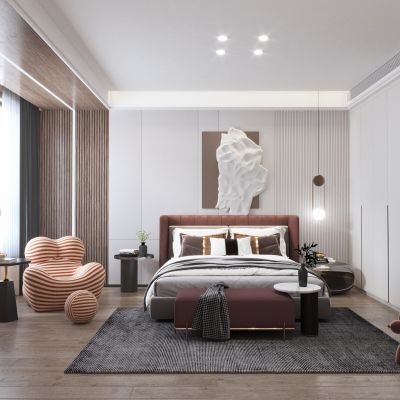 现代卧室效果图