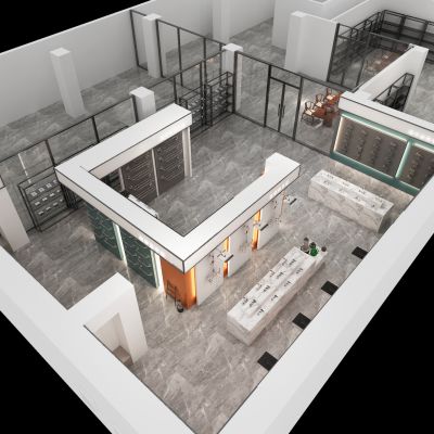 现代不锈钢卫浴展厅样品间