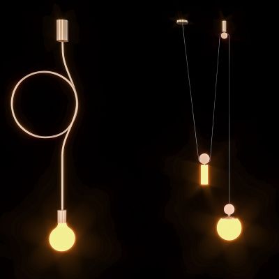 床头金属小吊灯组合