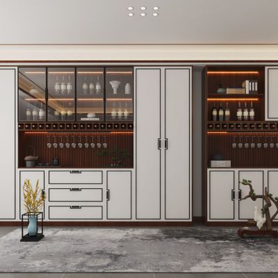 新中式酒柜3D模型
