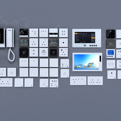 现代开关面板，插座面板，空调调控面板，可视对讲机，门禁