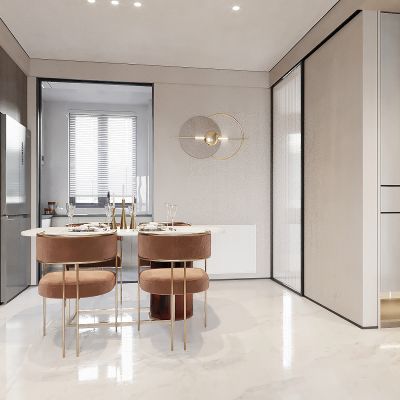 现代轻奢餐厅，餐桌，酒柜，储物柜，玄关鞋柜