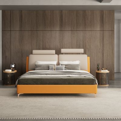 现代皮艺双人床