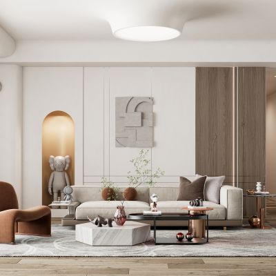 现代布艺组合沙发