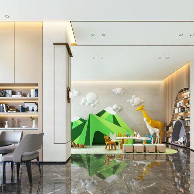 售楼处儿童活动区 滑梯 长颈鹿 玩具