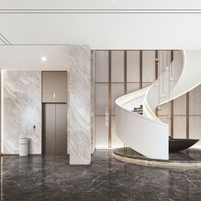 售楼处 楼梯 电梯 雕塑