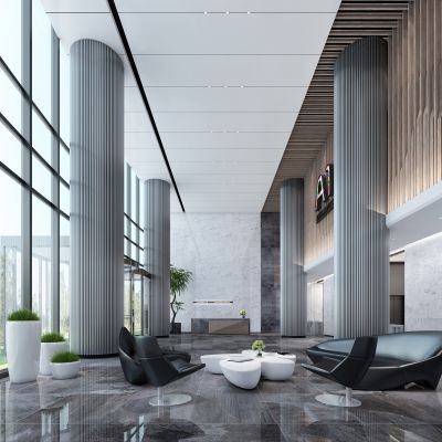 现代办公大厅 电梯间