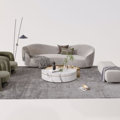 北欧简约客厅沙发茶几组合