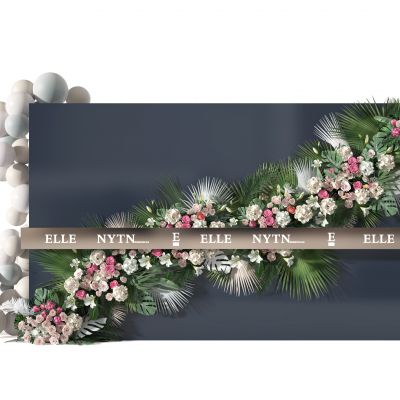 现代花艺背景墙