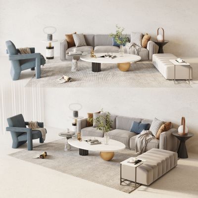 现代沙发茶几组合