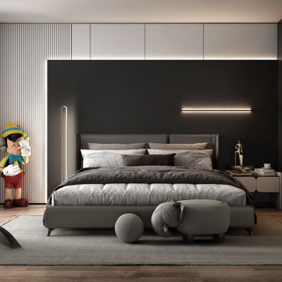 现代高级灰卧室