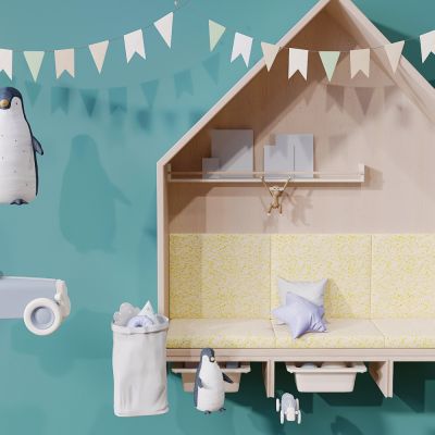 北欧简约轻奢儿童休闲座椅3D模型