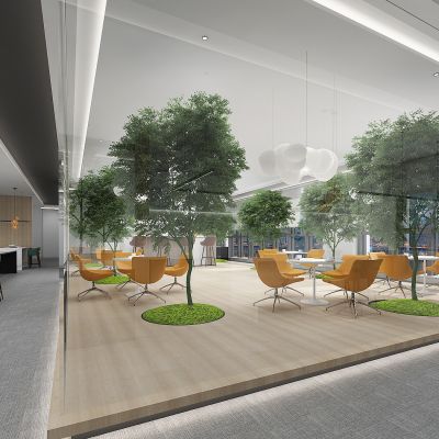 现代办公景观休息大厅