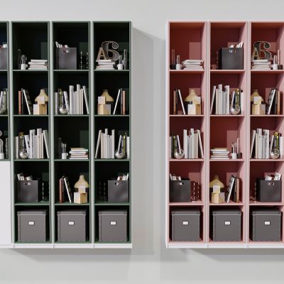 现代简约书房书柜