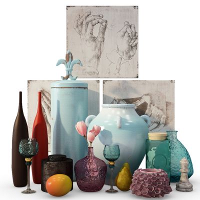 彩色艺术花瓶摆件