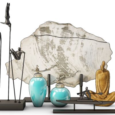 运动人物猴子树枝雕塑摆件