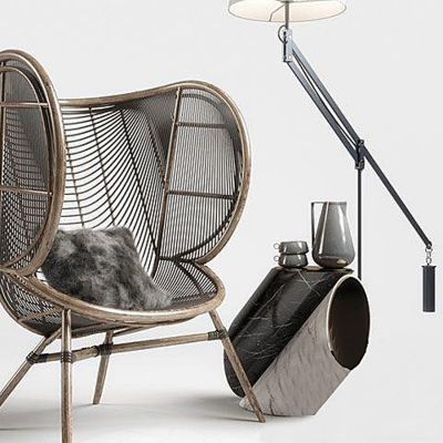 现代藤椅组合国外