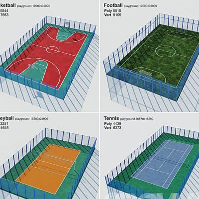 足球场篮球场场网球羽毛球场