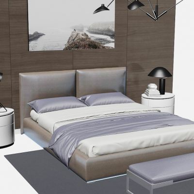 现代床组合
