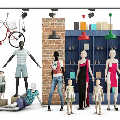 精品厨窗模特灯具组合射灯自行车