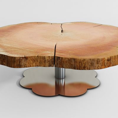 现代实木大板茶几