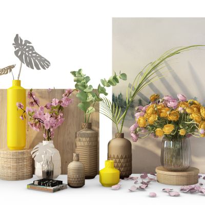花瓶插花摆件