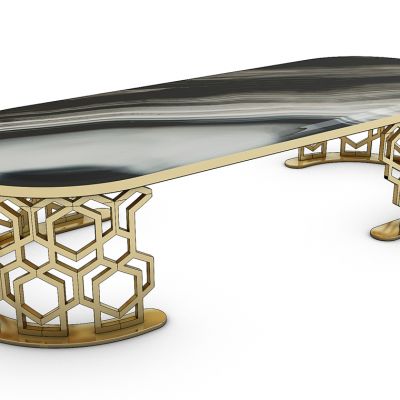 简欧金属茶几组合