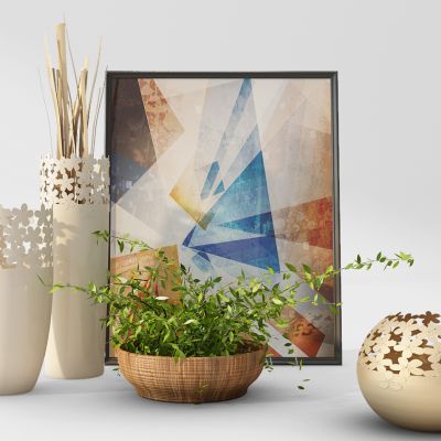 镂空花瓶植物摆件