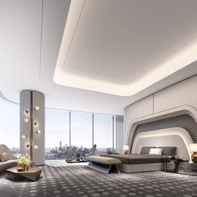 现代客卧一体式房间布局