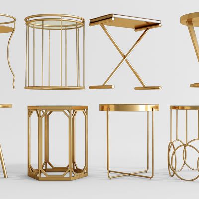 现代金属茶几摆件组合