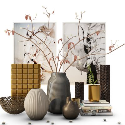 花瓶摆件干枝果盘