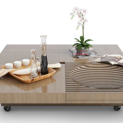 现代装饰品木质茶几组合