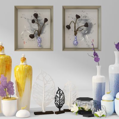 镂空树叶罐子摆件