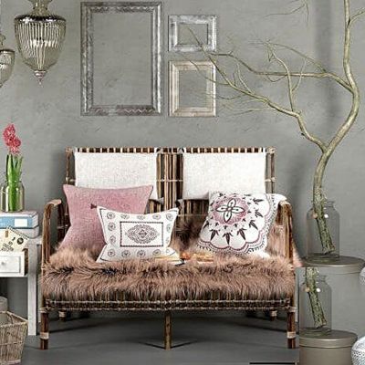 现代藤椅组合国外