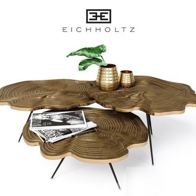现代金属年轮茶几国外