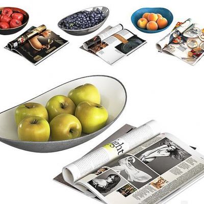 水果书本装饰品组合国外