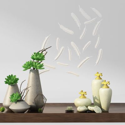 花瓶羽毛摆件