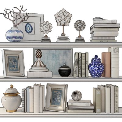 现代陶瓷书籍摆件组合